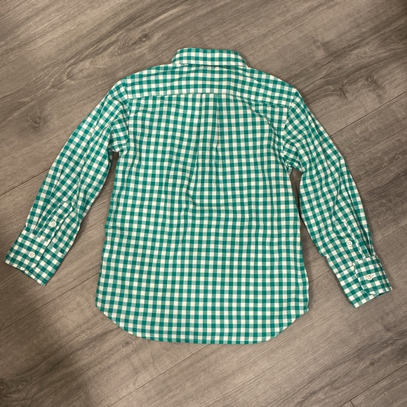 NWT Crewcuts Toddler Boys Size 3 Green Gingham Button Down - Picture 3 of 3